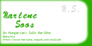 marlene soos business card